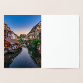Alsace France Flower Water Canal Folierat Kort