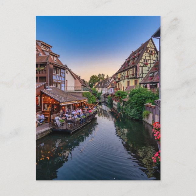 Alsace France Flower Water Canal                 Inbjudan Vykort (Framsida)