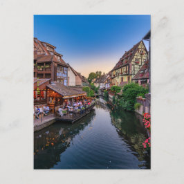 Alsace Frankrike Flower Vatten-kanalen Helg Vykort