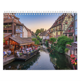 Alsace Frankrike Flower Vatten-kanalen Kalender