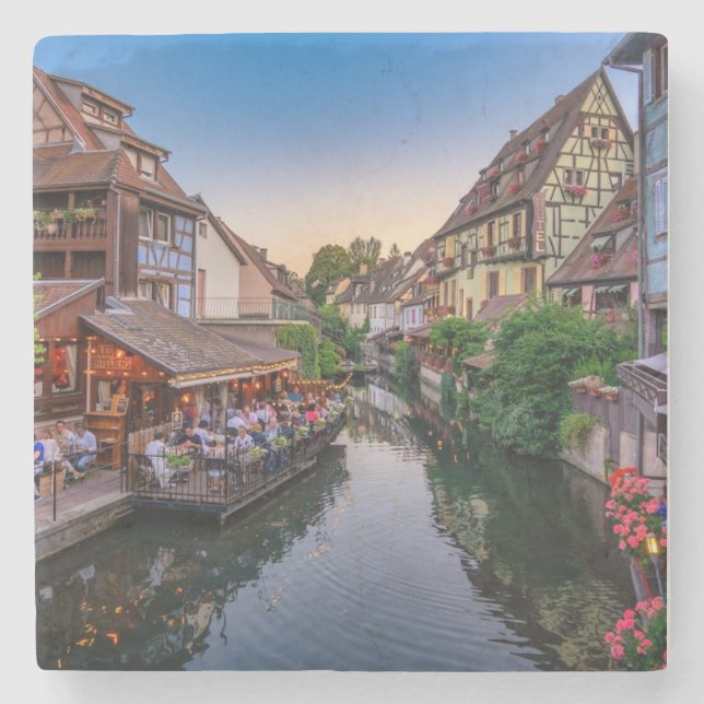 Alsace Frankrike Flower Vatten-kanalen Stenunderlägg (Framsidan)