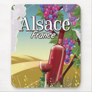 Alsace Frankrike lat eftermiddag poster vin Musmatta