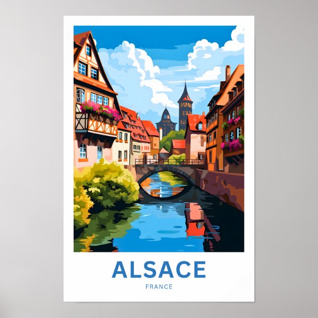 Alsace Frankrike Travel Skriv ut Poster (Framsidan)
