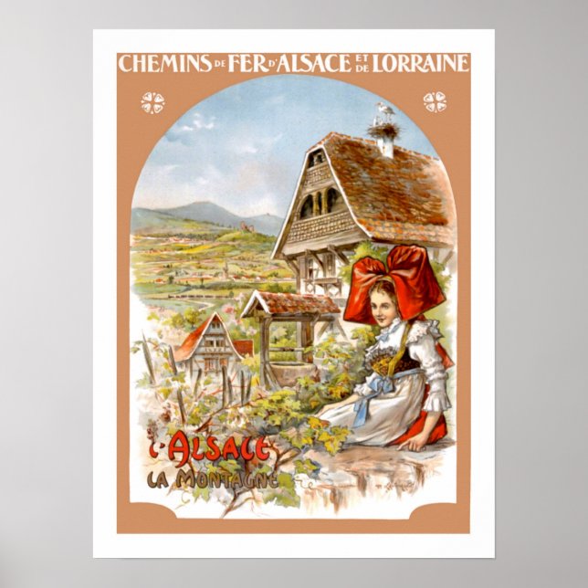 Alsace Frankrike Vintage resor Poster (Framsidan)