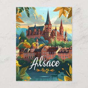 Alsace Frankrike Vykort