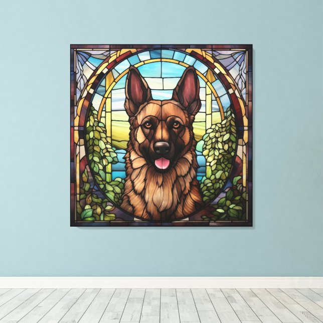 Alsatian Hund Canvas Art (Insitu (trägolv))