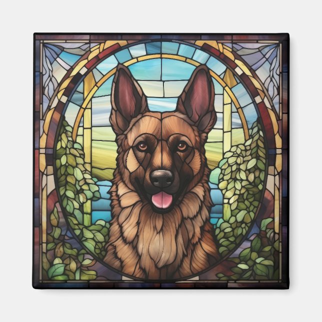 Alsatian Hund Magnet (Framsidan)