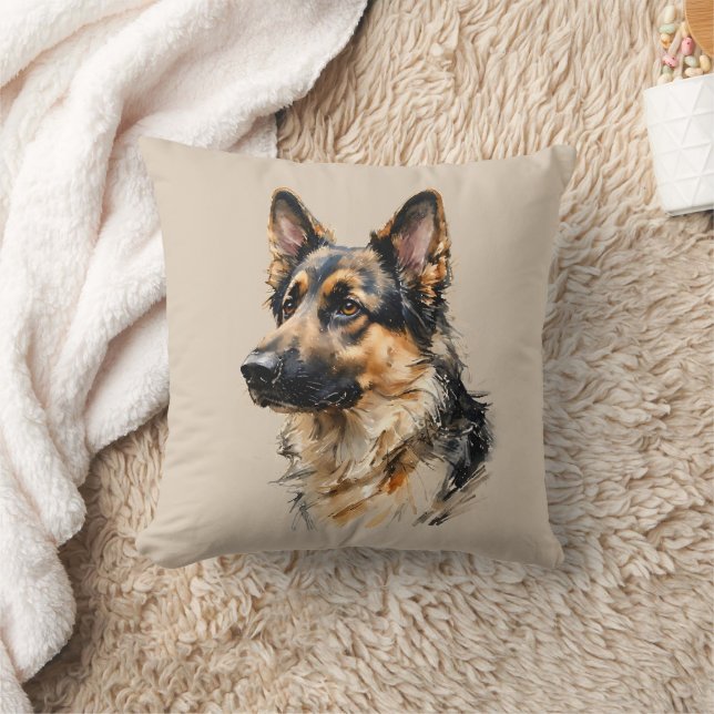 Alsation German Shepard Dog Art Cushion Kudde (Filt)