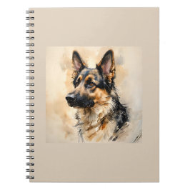 Alsation German Shepard Dog Art Design Anteckningsbok