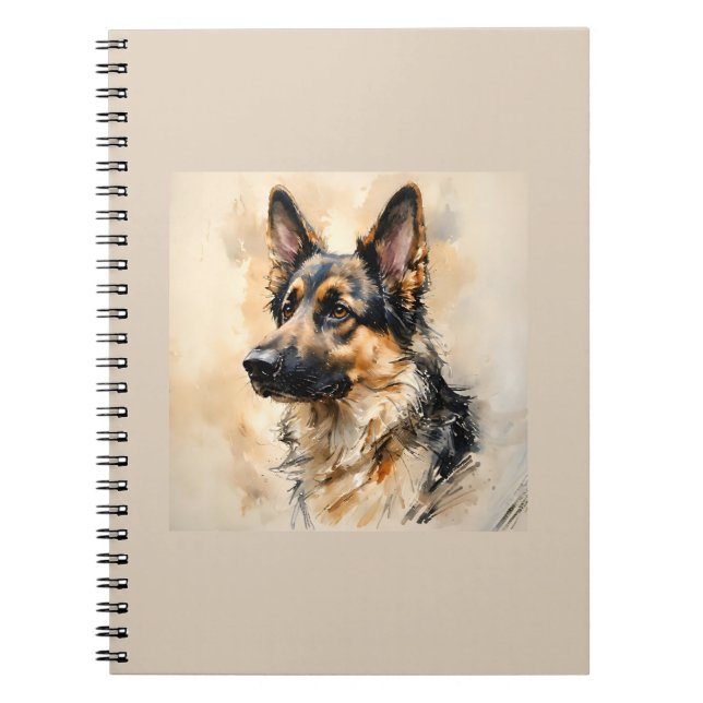 Alsation German Shepard Dog Art Design  Anteckningsbok (Framsidan)
