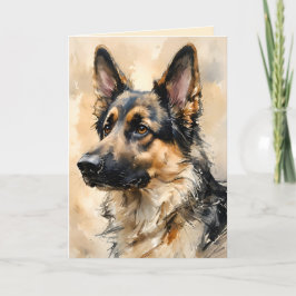 Alsation German Shepard Dog Art Design Card Kort