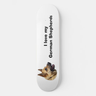 Alsatisk tysk herde hund porträtt skateboard bräda 20 cm