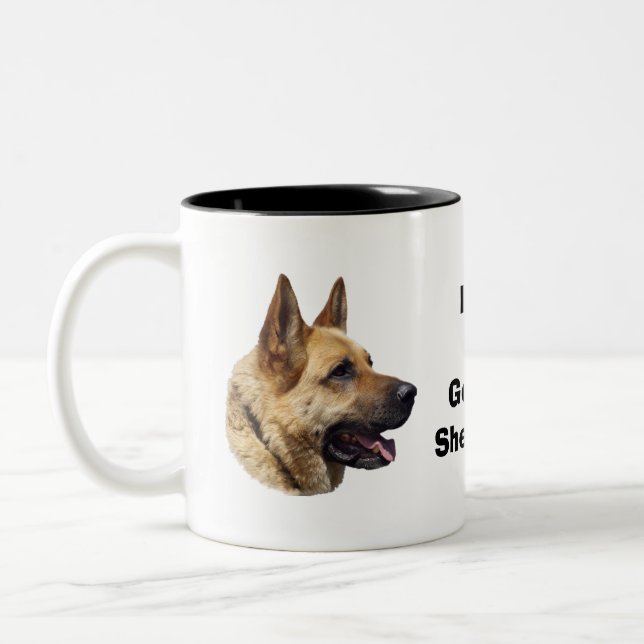 Alsatisk tysk herde hund porträtt Två-Tonad mugg (Vänster)
