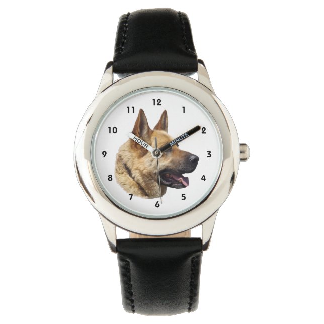 Alsatisk tysk herde porträtt armbandsur (Framsida)