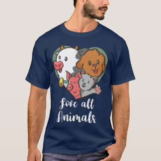 Älska alla djur familj t shirt