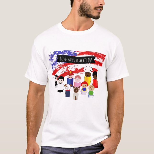 Älska alla färger t shirt (Framsida)