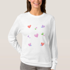 ÄLSKA Alla hjärtans dags roliga vattenfärg hjärtan T Shirt