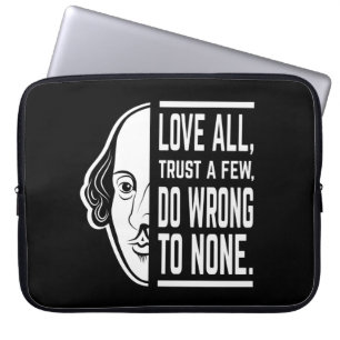 Älska alla, lita på få Shakespearecitat Thespisk s Laptop Fodral