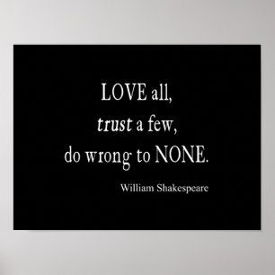 Älska allt förtroendefåtalfel inga det Shakespeare Poster