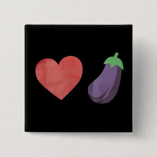 Älska Aubergine Roligt Gay HBTQ Stolthet Knapp