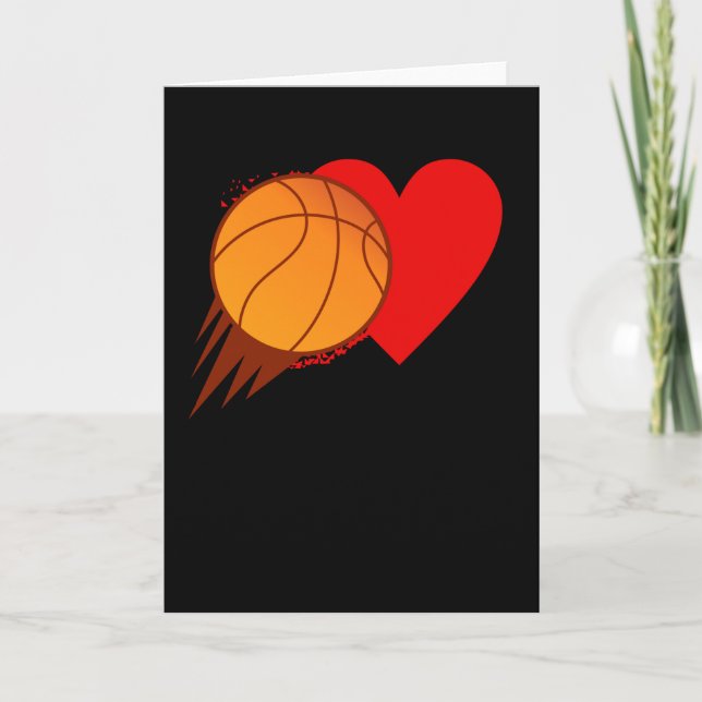 Älska Basket Hjärta Alla Hjärtans Dag Kort (Framsida)