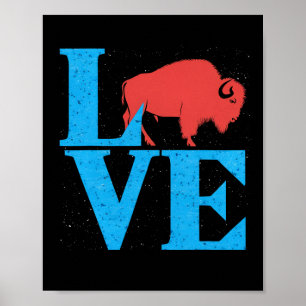 Älska Buffalo Wild Amerikansk Bison Älskare Gåvor Poster