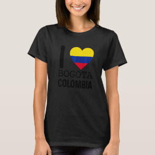 Älska Colombia Bogotá Souvenir Flagga Karta Colomb T Shirt