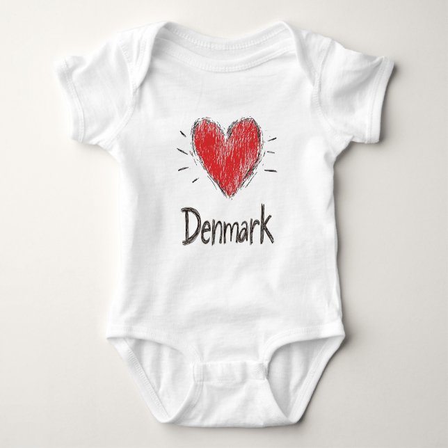 Älska Danmark T Shirt (Framsida)