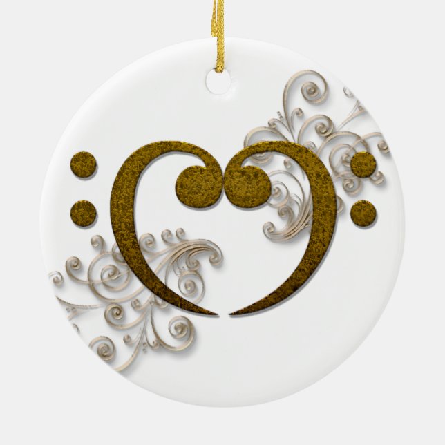 Älska den dess bas - all omkring basen julgransprydnad keramik (Baksidan)