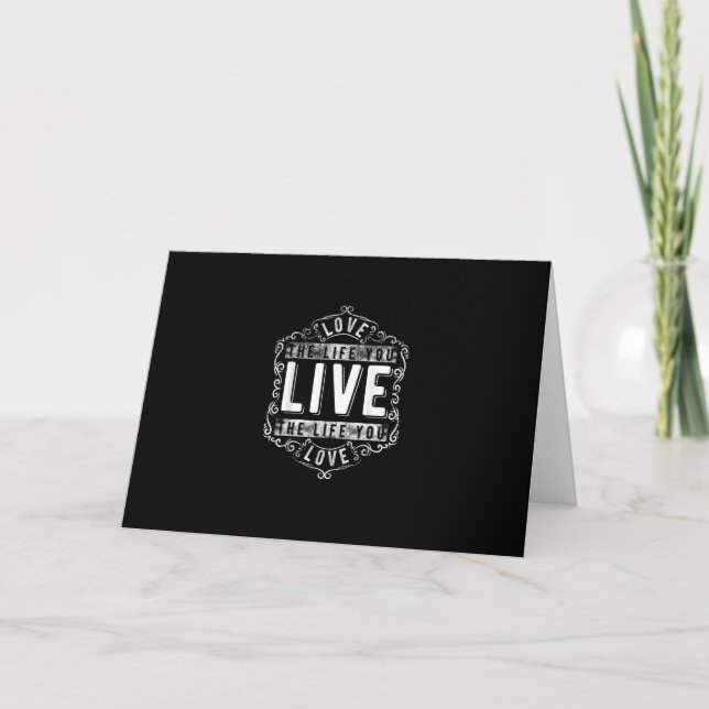 Älska Det Liv Du Lever Inspirerande Design  Kort (Framsida)
