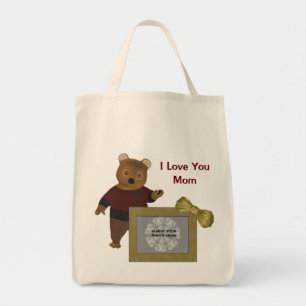 Älska dig den gulliga björnen för mammapersonligfo tygkasse