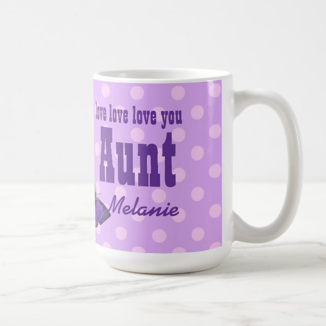 Älska dig den purpurfärgade fjärilen V01H för Kaffemugg (Höger)