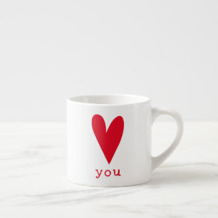 Älska dig den röda hjärtavalentin dag espressomugg