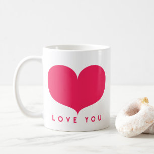Älska dig - den stora rosa hjärtamuggen kaffemugg