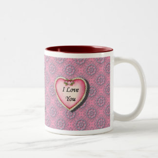 Älska dig hjärtor Två-Tonad mugg