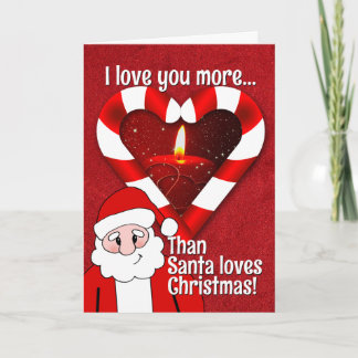 Älska dig mer än valentin för Santa kärlekjul Kort