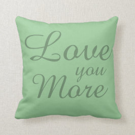 Älska dig mer, för w-vit för moss gröna hjärtor kudde