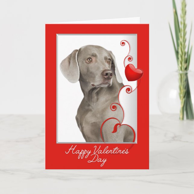 Älska dig mer! Weimaraner valentin Helgkort (Framsida)