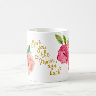 Älska dig till månen och den tillbaka blom- mugg