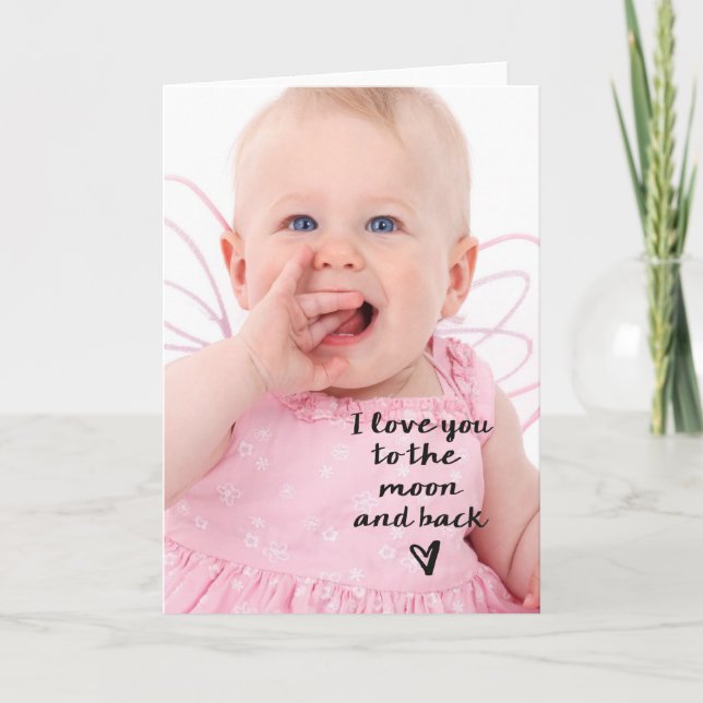 Älska dig till månen och den tillbaka hjärtan kort (Framsida)