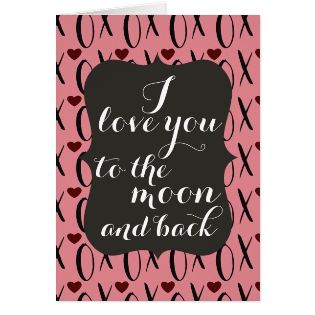 Älska dig till månen och den tillbaka XOXOEN Hälsningskort (Framsidan)