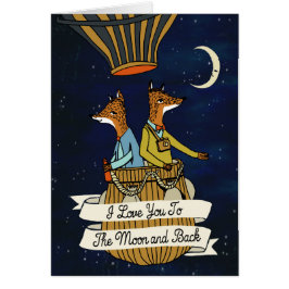 Älska dig till månen och dra tillbaka - den hälsningskort