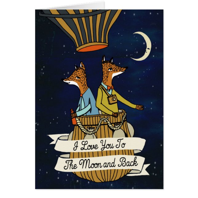 Älska dig till månen och dra tillbaka - den hälsningskort (Framsidan)