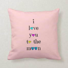 Älska dig till månen…., och tillbaka (aqua på kudde