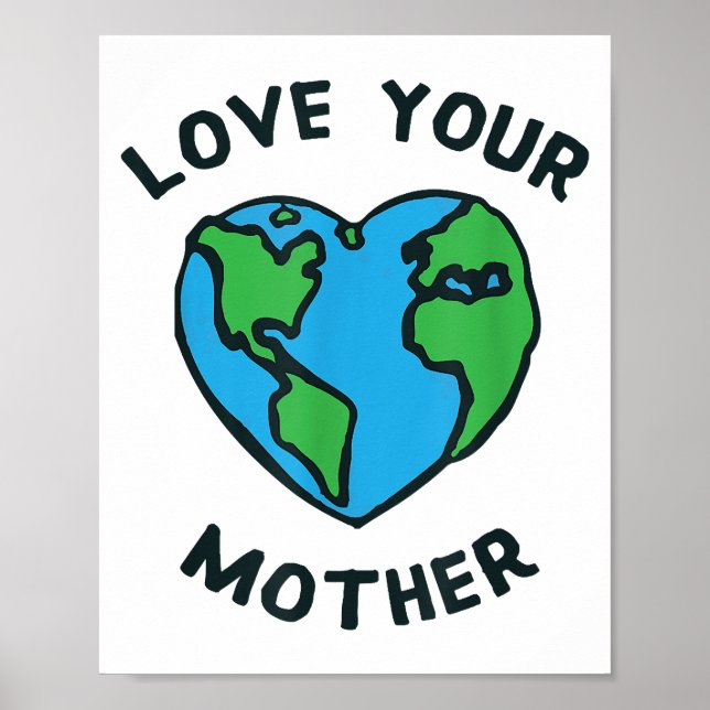 Älska din moder jord hjärta poster (Framsidan)