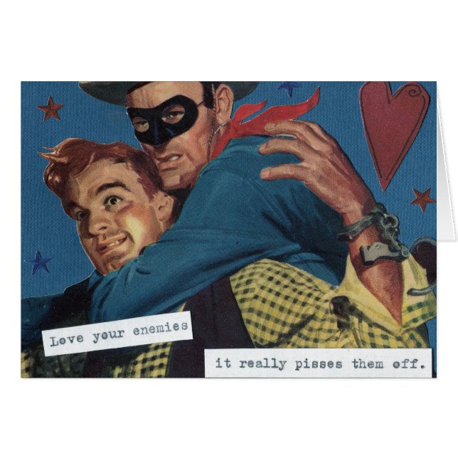 Älska dina fiender hälsningskort (Framsidan Horizontal)