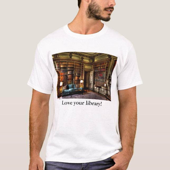 Älska ditt bibliotek! t-shirt (Framsida)