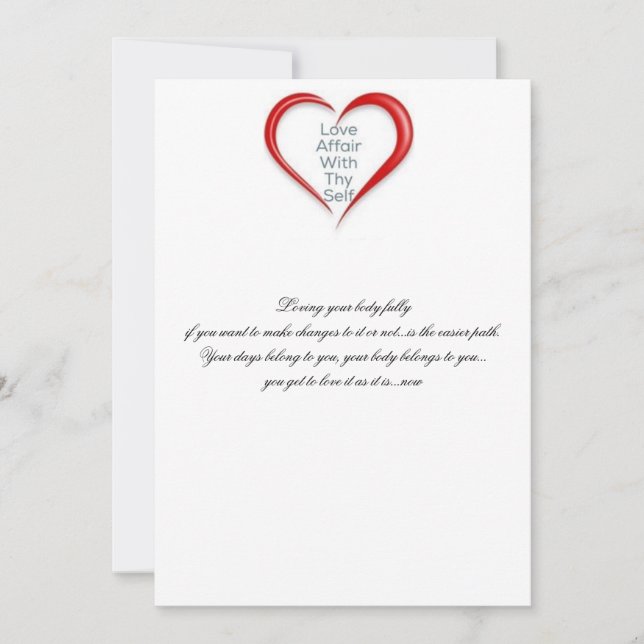Älska ditt förkroppsligar nu tack kort (Framsida)