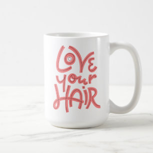 Älska ditt hår kaffemugg