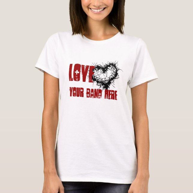 Älska ditt musikband tee shirt (Framsida)